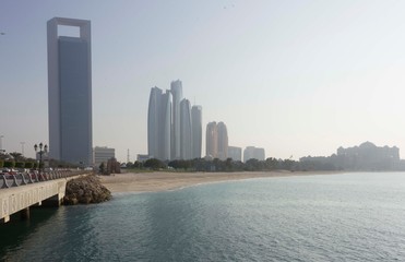 Abu Dhabi beach and skyscrapers