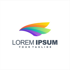 awesome wing gradient logo design