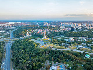 Aeiral drone view. Kiev city.