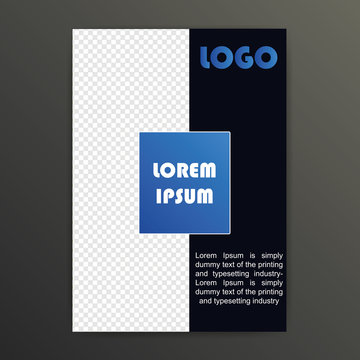 simple blue flyer with image place in a4 size vector design
