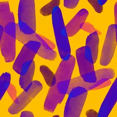 Tafelkleed Abstracte naadloze patroon van aquarel hand schilderij artistieke borstel. Kleurstof uit de vrije hand geometrische kleurrijke decoratie. Hand getekend kleurrijke achtergrond. © Tatiana 