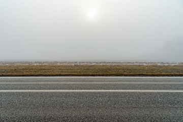 Freezing road and fog 