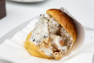Brioche with Sicilian ice cream