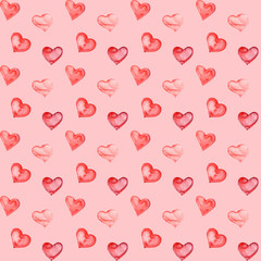 Seamless Valentine's day watercolor pattern.