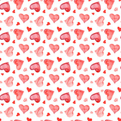 Seamless Valentine's day watercolor pattern.