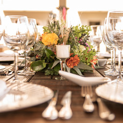 Decoración de mesas para banquetes