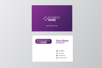 purple modern business card. visiting card template