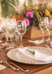 Decoración de mesas para banquetes