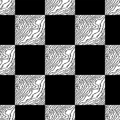 Chess seamless pattern. Monochrome vector illustration with hand drawn graphic elements.