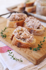 French rillettes, meat spread