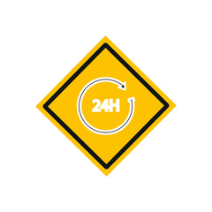 Obraz premium vector icon with 24 hours shape and arrow