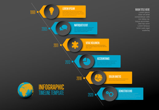 Dark Infographic with Blue and Orange Accents