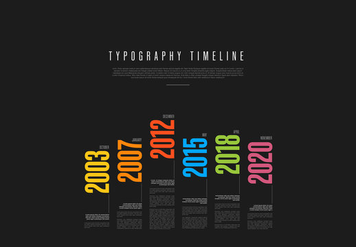 Dark Timeline Infographic with Bright Accents