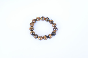 Tiger Eye Bracelet on White Background