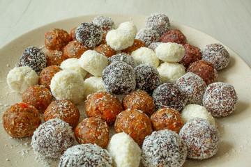 Organic candies and sweets handmade from natural dried fruits and berries
