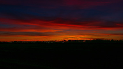 Sunset Over Skagit County Farmland