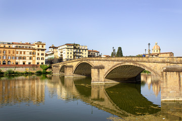 medieval bridge old town center architecture building in florence italy travel