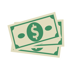 Cash money icon design. Money cash. Dollar bill vector illustration on isolated background. Banknote business concept
