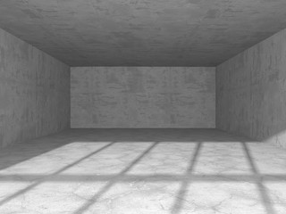 Dark concrete empty room. Modern architecture design