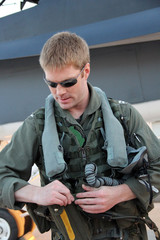 navy fighter pilot gears up © Dave Willman