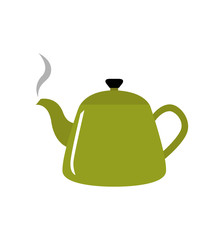 Kettle boils icon flat vector illustration isolated