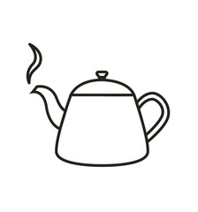 teapot kettle line icon isolated on white vector