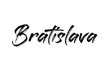 capital Bratislava typography word hand written modern calligraphy text lettering