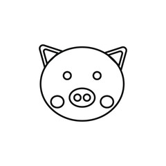 vector icon of piggy face formed with simple shapes