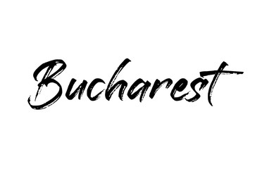 capital Bucharest typography word hand written modern calligraphy text lettering