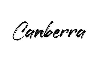 capital Canberra typography word hand written modern calligraphy text lettering
