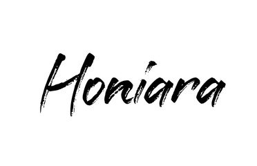 Fototapeta na wymiar capital Honiara typography word hand written modern calligraphy text lettering