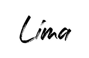 capital Lima typography word hand written modern calligraphy text lettering