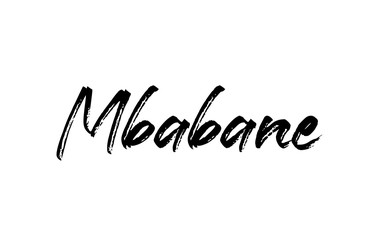 Fototapeta na wymiar capital Mbabane typography word hand written modern calligraphy text lettering