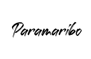 capital Paramaribo typography word hand written modern calligraphy text lettering