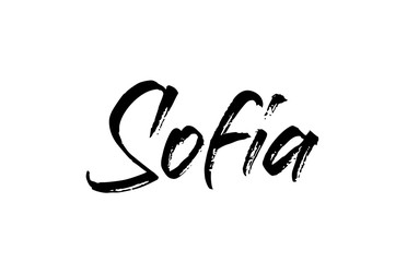 Fototapeta premium capital Sofia typography word hand written modern calligraphy text lettering