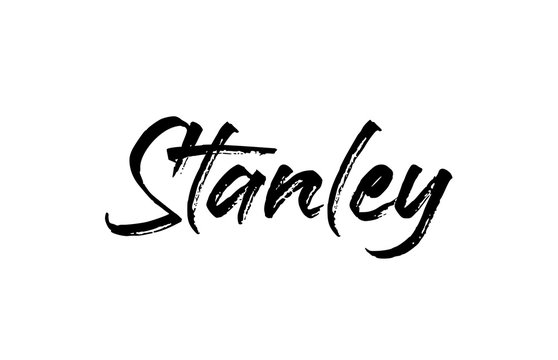 Capital City Name Stanley Hand Written Stock Vector (Royalty Free