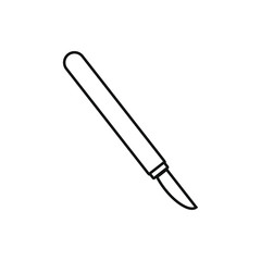 vector icon of surgeon scalpel with simple shapes