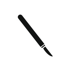 vector icon of surgeon scalpel with simple shapes