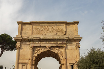Fototapeta na wymiar Arch of Titus, Rome Italy 