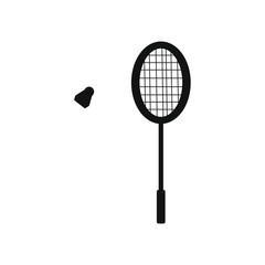 vector icon of badminton racket with simple shapes