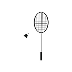 vector icon of badminton racket with simple shapes