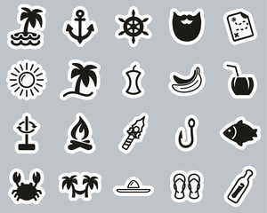 Desert Island Icons Black & White Sticker Set Big
