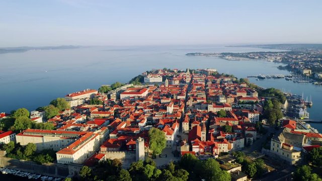 Zadar Croatia Landscape View - Aerial Drone Footage