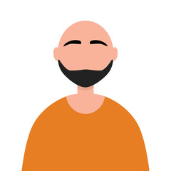 Friendship of the peoples of the world. Caucasian man flat design isolated on background. Cartoon Vector illustration