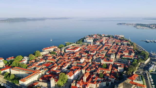 Zadar Croatia City Landscape - Aerial Drone Footage