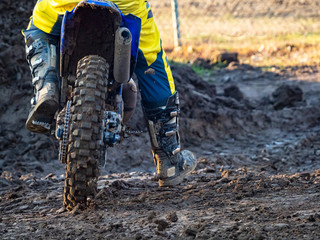 Motocross scene on a trail