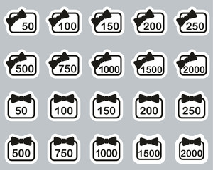 Gift Card Icons Black & White Sticker Set Big