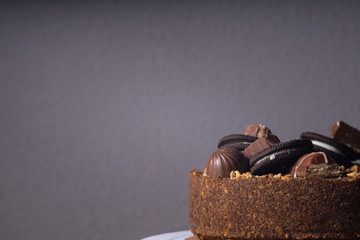 Snickers flavored cheesecake with candy decor