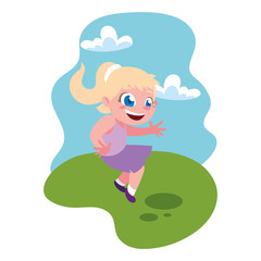 cute girl smiling and playing outdoors