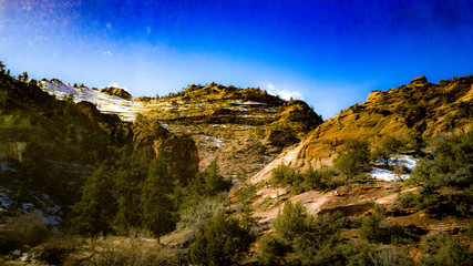 Zion with snow